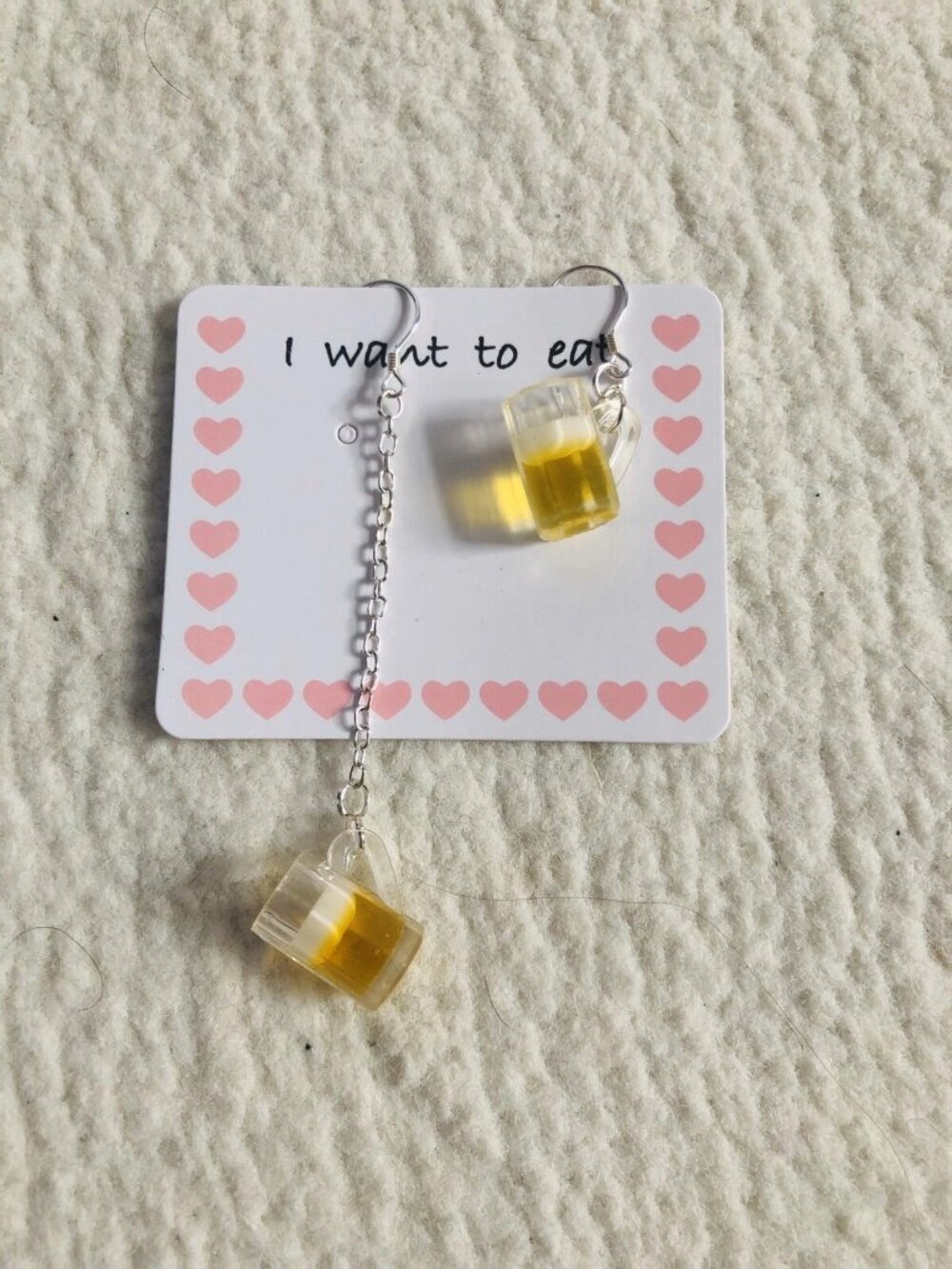 Mismatched Beer Mug Earrings | Novelty Asymmetric Dangle